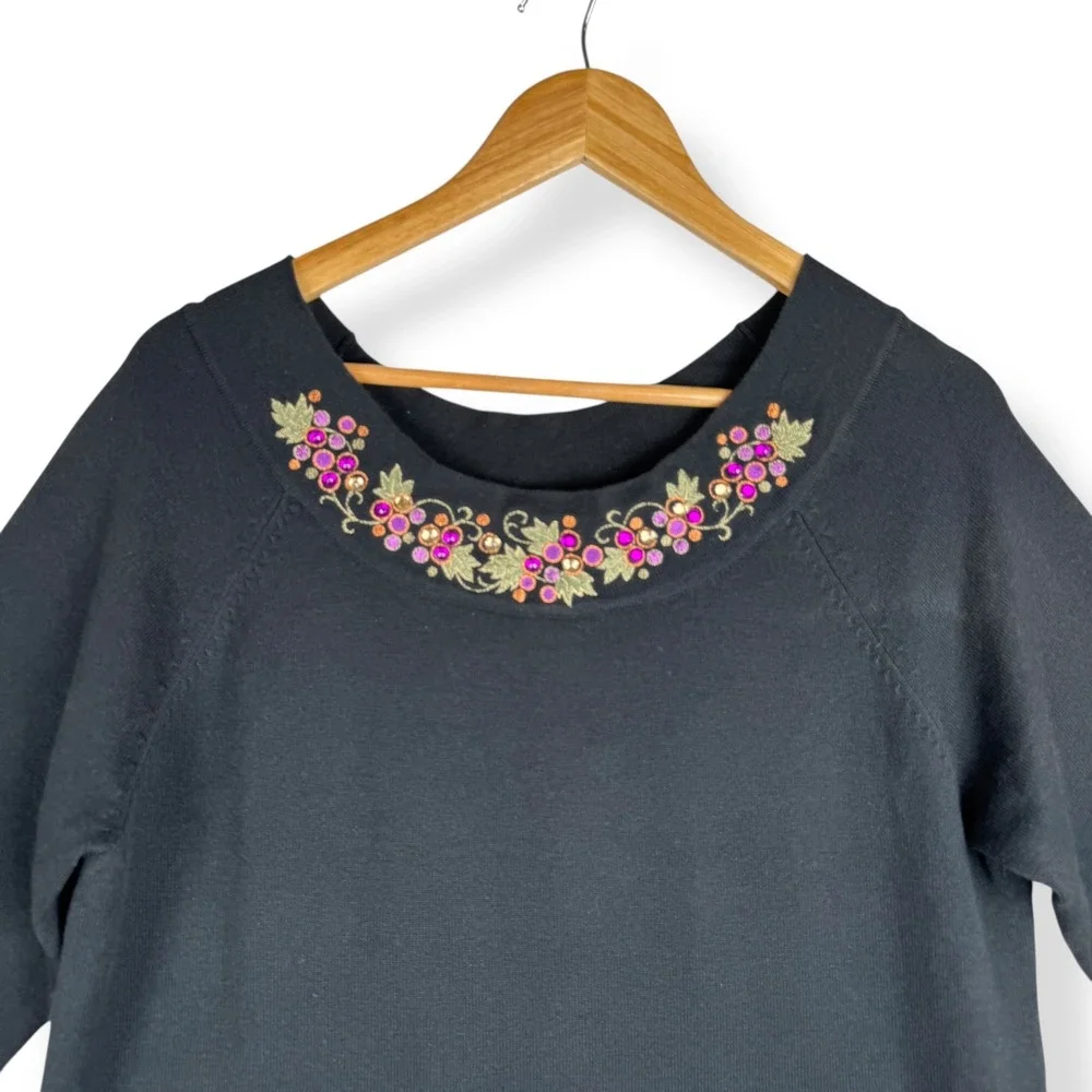 Bob Mackie Wearable Art Womens Size Small Knit Sweater Dress Embellished Jeweled - Picture 12 of 16